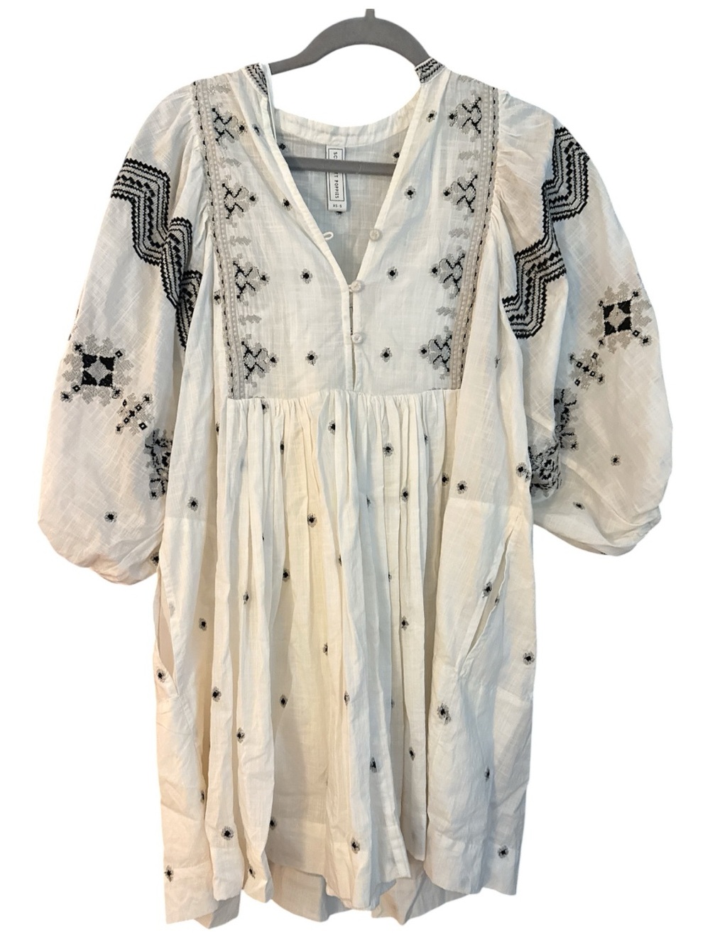 Boho Embroidered White Mini Dress